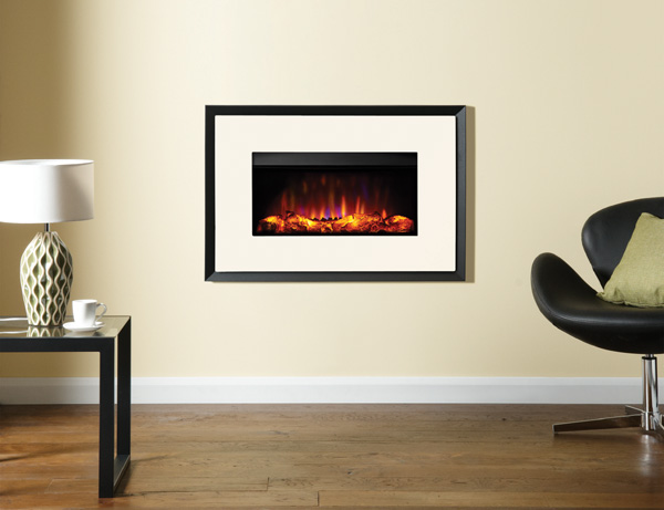 caminetti elettrici, Riva2 670, E-Glass, vetro, cornice, corrente, alto rendimento, design